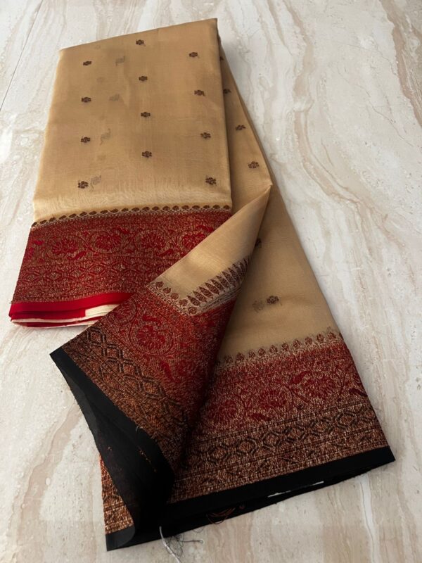 Pure Handloom Kora Banarasi Kadhua Weave Zari - Image 2