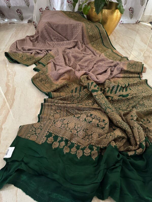 Pure Banarasi Crepe Silk Saree - Image 2
