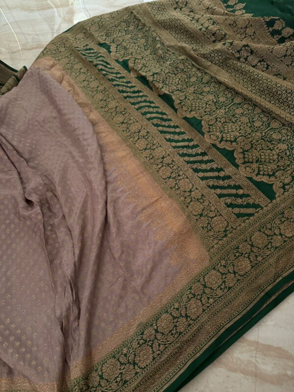 Pure Banarasi Crepe Silk Saree - Image 9