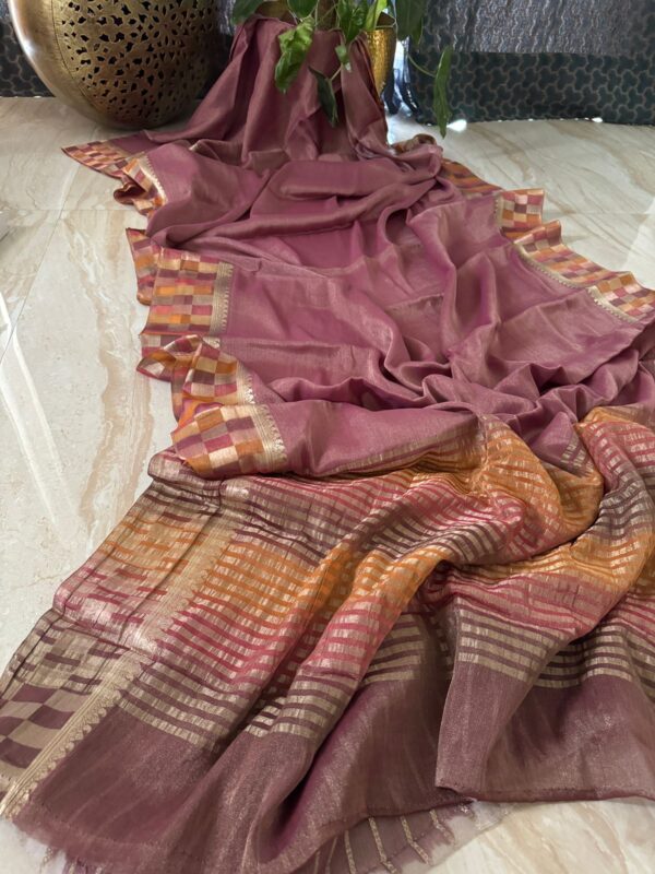 Pure Handloom Mysore Georgette Soft Tissue Silk Saree - Image 6