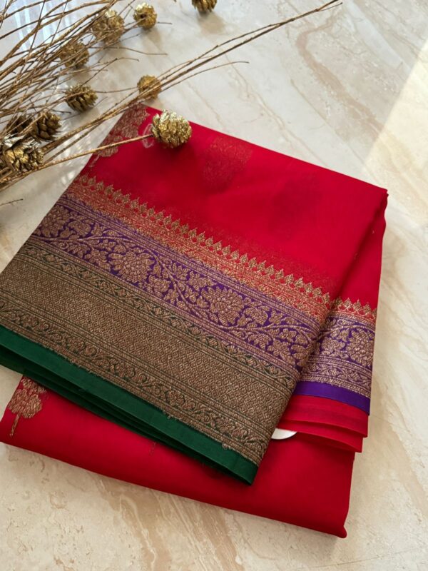 Pure Handloom Kora Banarasi Kadua Weave Zari