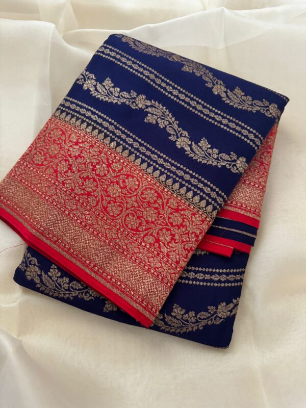 Pure Handloom Banarasi Crepe Satin Silk