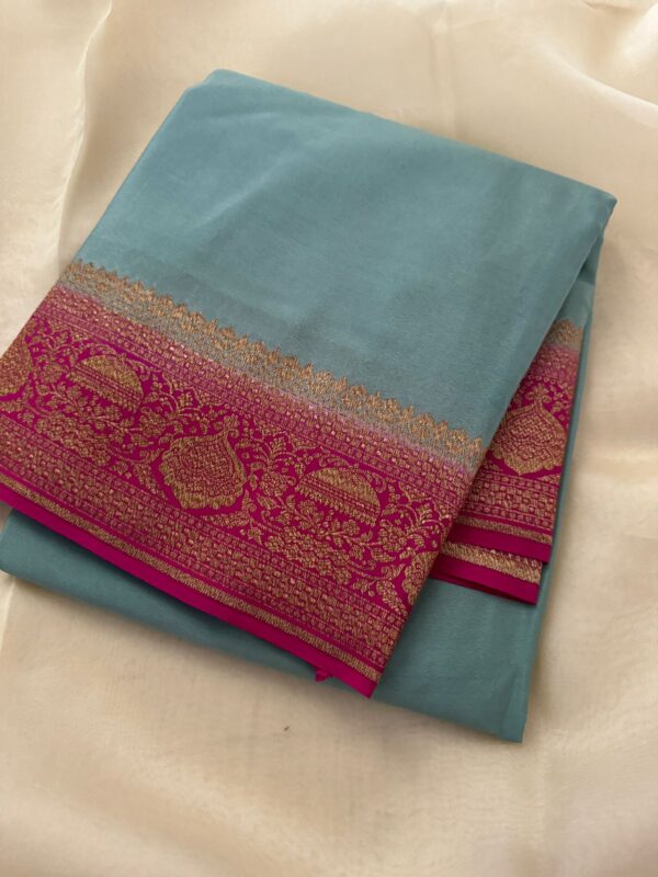 Pure Handloom Banarasi Satin Crepe Silk
