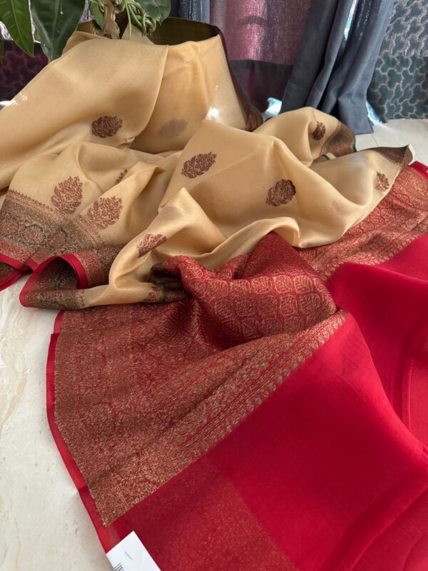 Pure Handloom Kora Banarasi Kadua Weave Zari