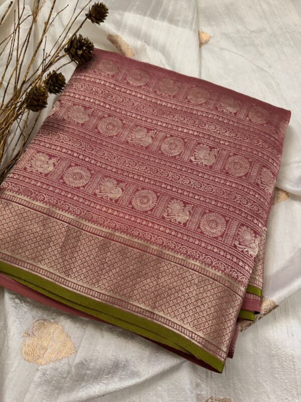 Pure Mysore Brocade Crepe Silk Saree With Zari Weave - Image 2