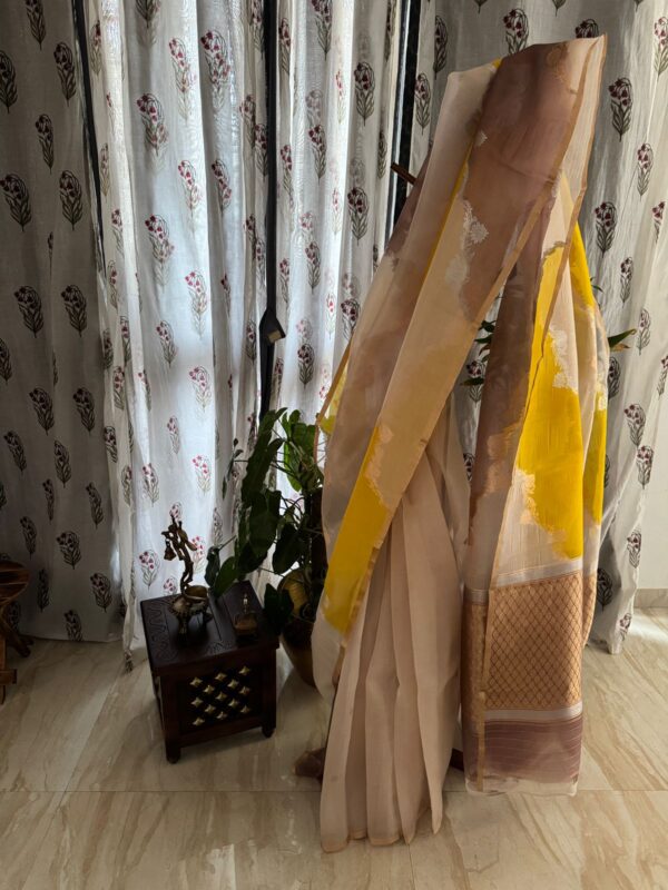 Pure Handloom Kora Rangcart Sona Rupa Zari Weave - Image 5