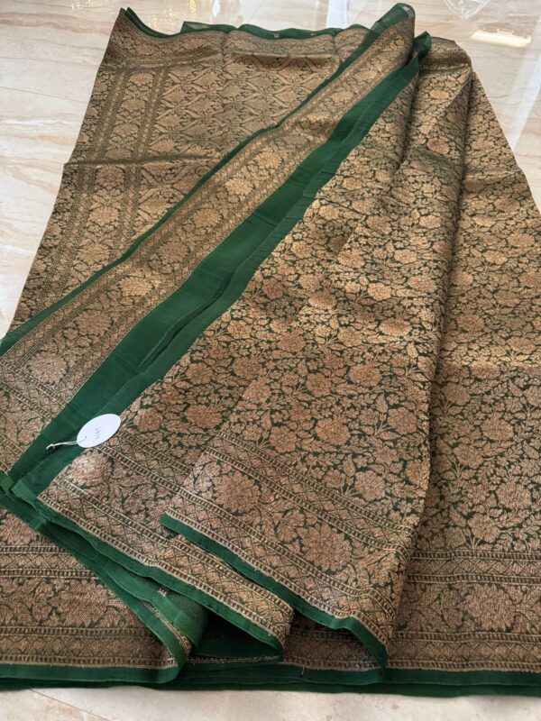 Pure Handloom Kora Brocade Banarasi Saree