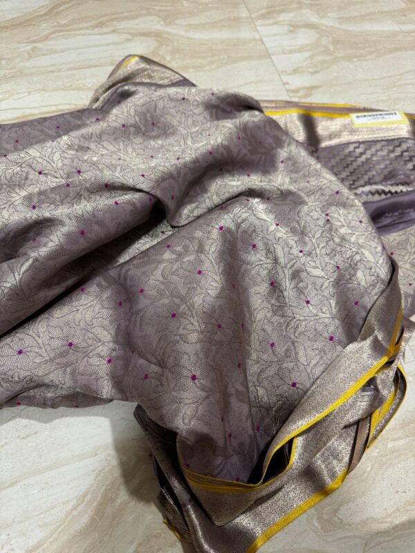 Pure Mysore Brocade Crepe Silk Saree With Meenakari Zari Weave - Image 10