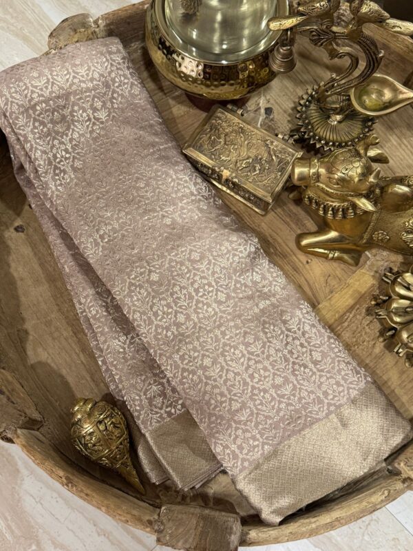 Mysore Brocade Crepe Silk Saree With Zari Weave All Over