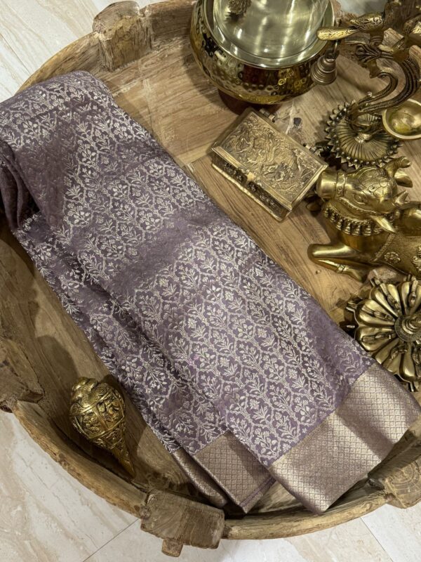 Mysore Brocade Crepe Silk Saree With Zari Wooven All Over