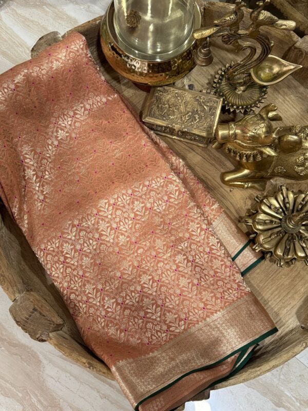 Pure Mysore Brocade Crepe Silk Saree With Zari Weave
