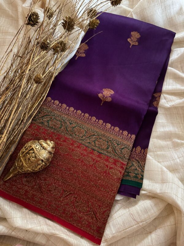 Pure Handloom Kora Banarasi Kadwa Weave Antiq Zaree