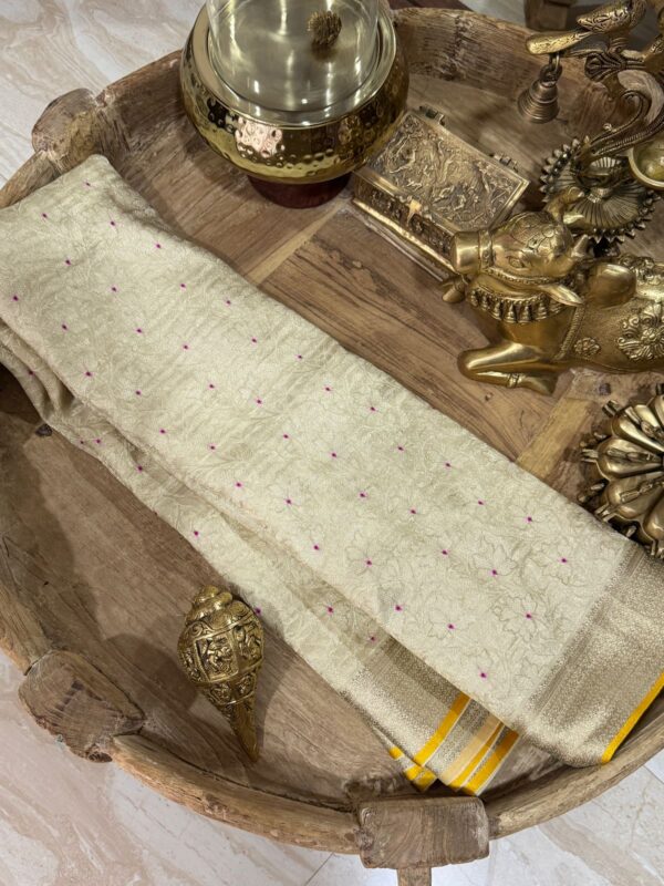 Mysore Brocade Crepe Silk With All Over Zari Weave