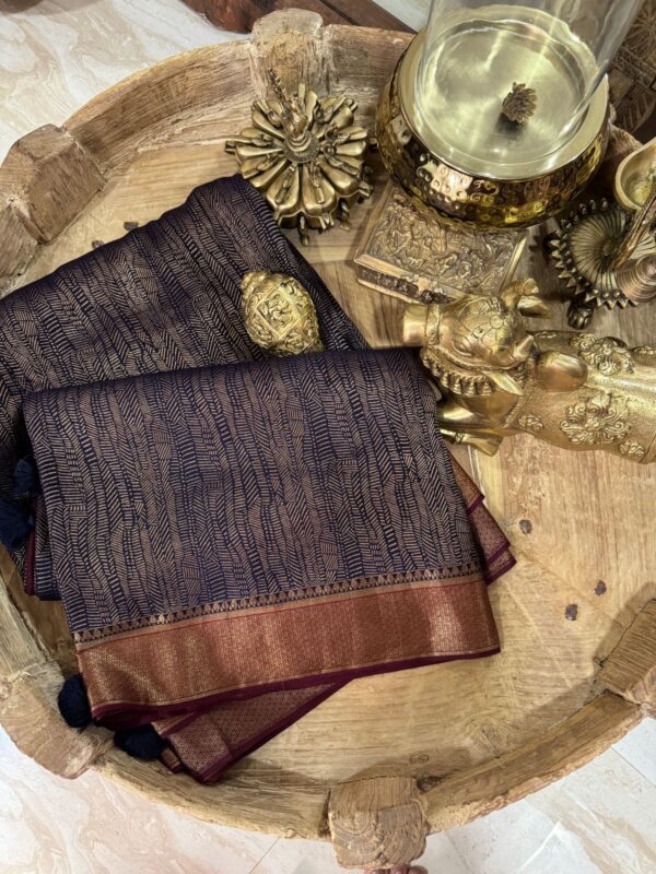 Pure Mysore Brocade Crepe Silk Saree With Zari Weave - Image 2