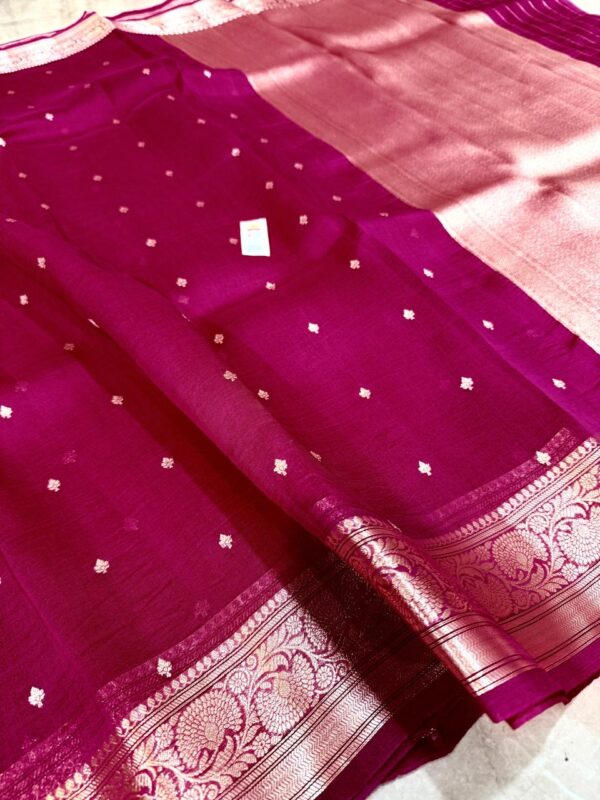 Pure Handloom Kora Banarasi Silk Saree - Image 2
