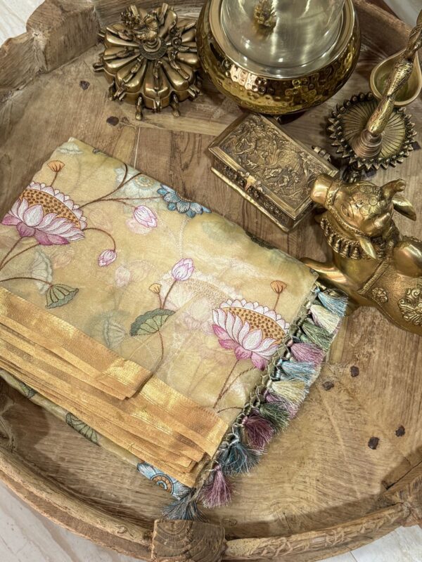 Banarasi Handloom Soft Tissue Silk Saree With Embroidery All Over