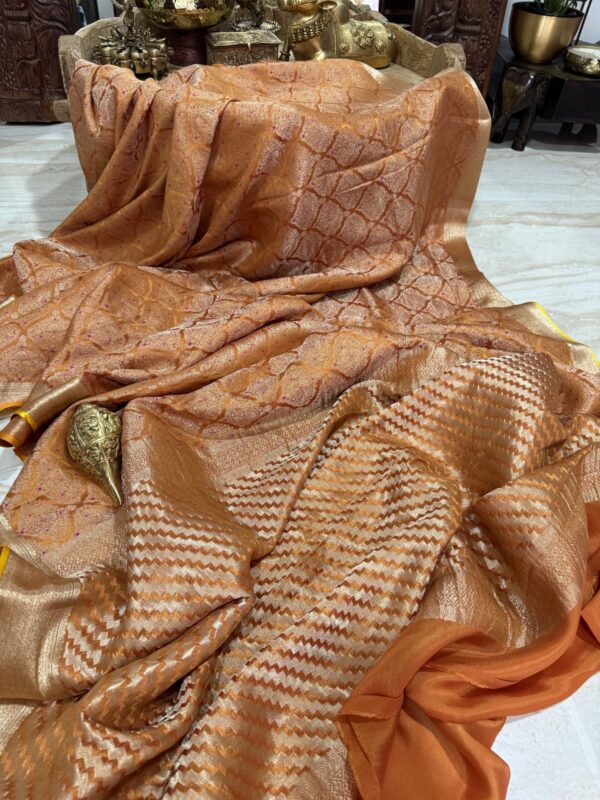 Mysore Brocade Crepe Silk Saree With Zari Weave All Over - Image 5