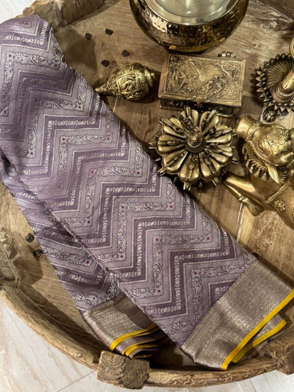 Pure Mysore Brocade Crepe Silk Saree With Zari Weave