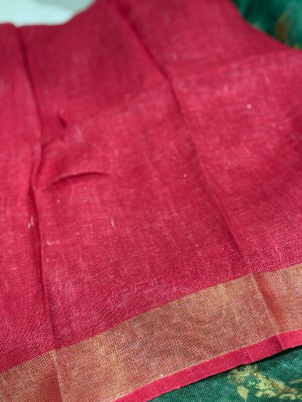 Pure Linen By Linen Digital Print Saree - Image 4