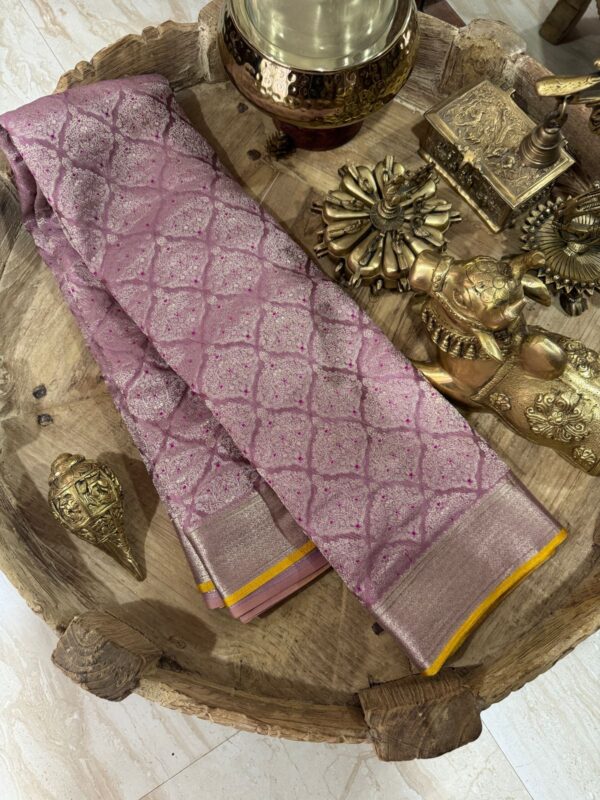 Mysore Brocade Crepe Silk Saree With Zari Weave All Over
