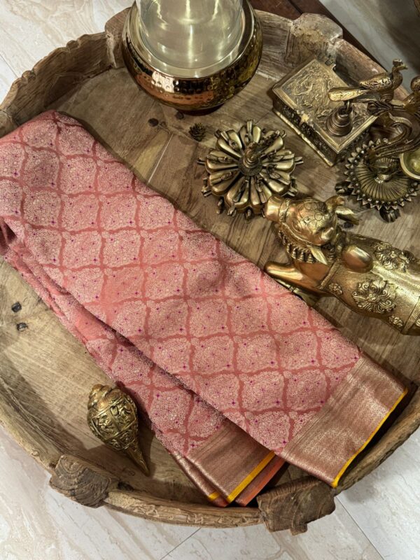 Mysore Brocade Crepe Silk Saree With Zari Weave