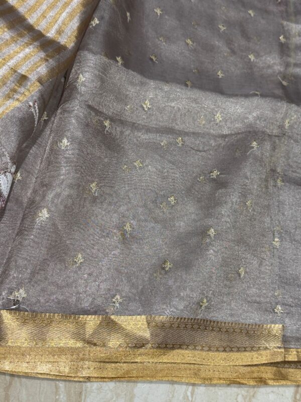 Banarasi Soft Tissue Silk Saree With All Over Embroidery Work - Image 6