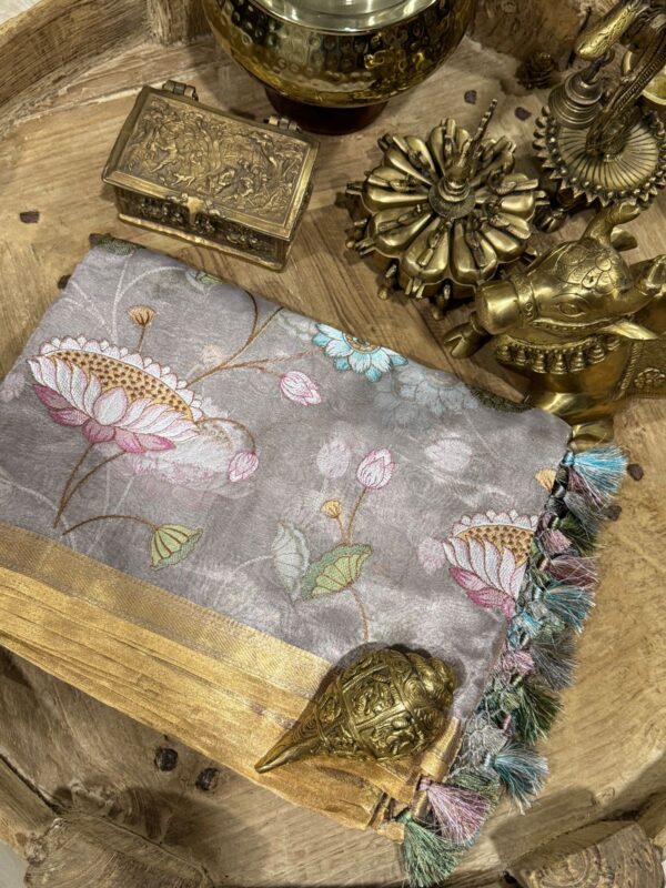 Banarasi Soft Tissue Silk Saree With All Over Embroidery Work - Image 7