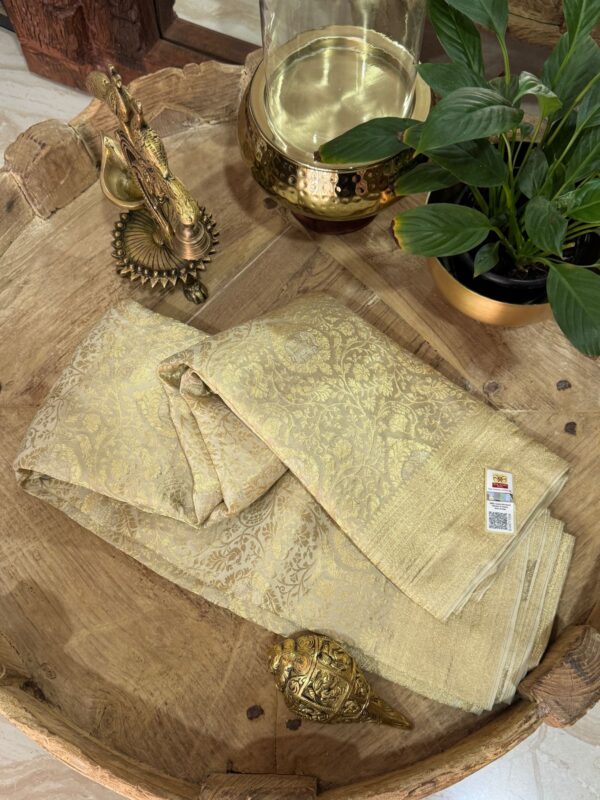 Pure Mysore Brocade Crepe Silk Saree With Zari Weave
