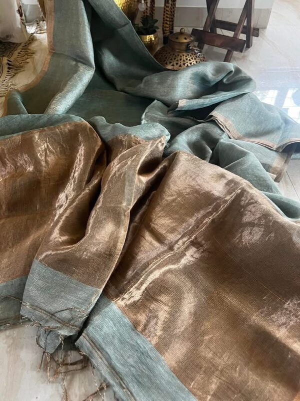 Pure Linen Tissue Silk Saree