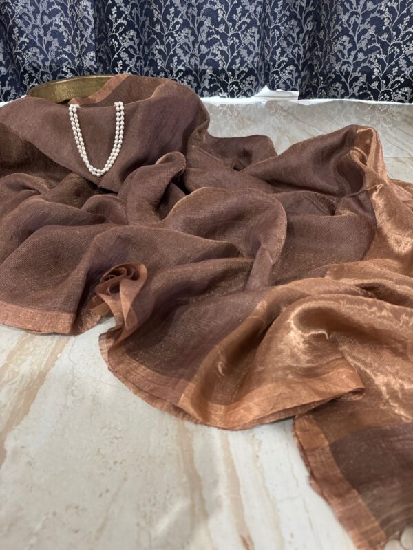 Pure Linen Tissue Silk Saree