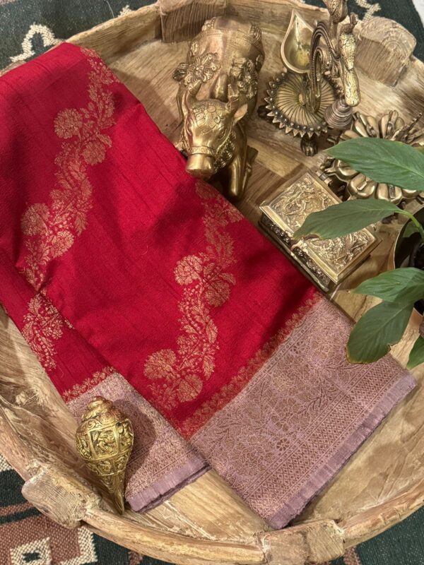 Raw Silk Leheriya Weave Banarasi Saree