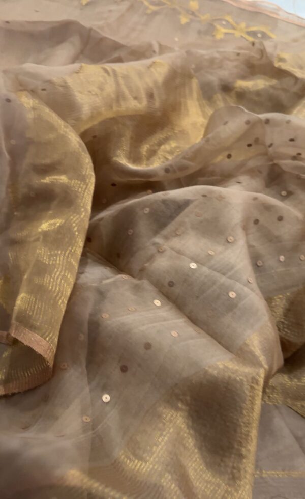 Pure Resham Silk Saree With Jamdani Weave - Image 5