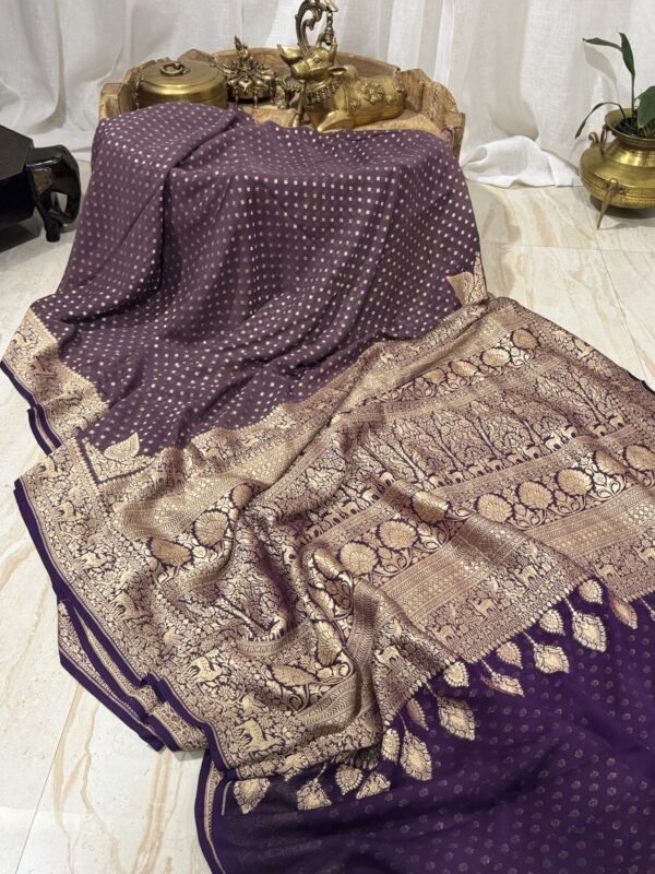 Pure Handloom Khaddi Georgette Banarasi Saree