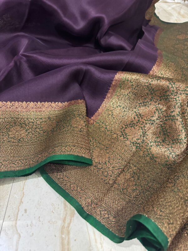 Pure Handloom Kora Banarasi Saree - Image 5