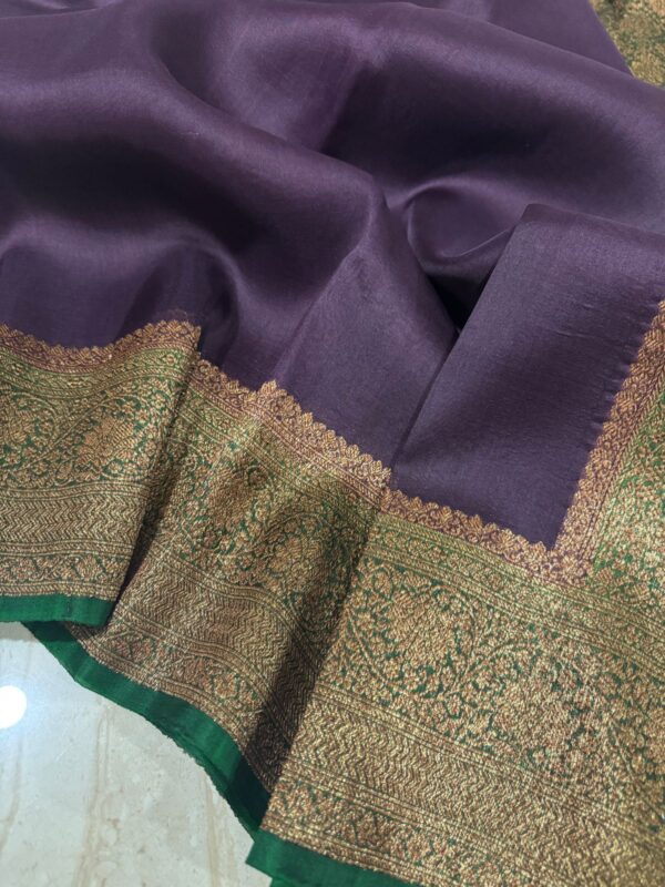 Pure Handloom Kora Banarasi Saree - Image 4