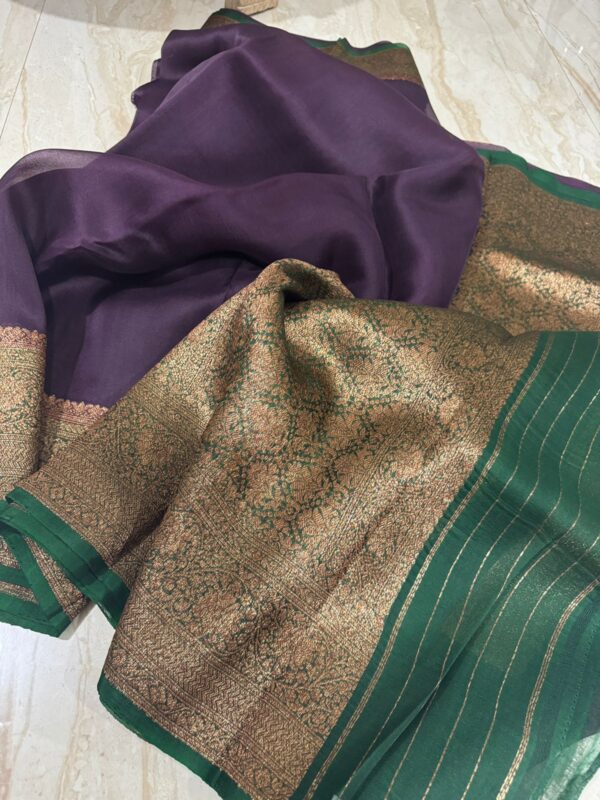 Pure Handloom Kora Banarasi Saree - Image 3