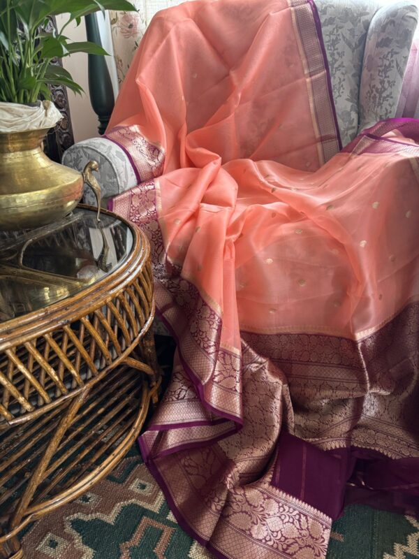 Pure Handloom Kora Banarasi Saree - Image 2