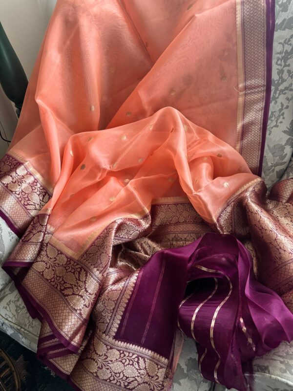 Pure Handloom Kora Banarasi Saree - Image 3