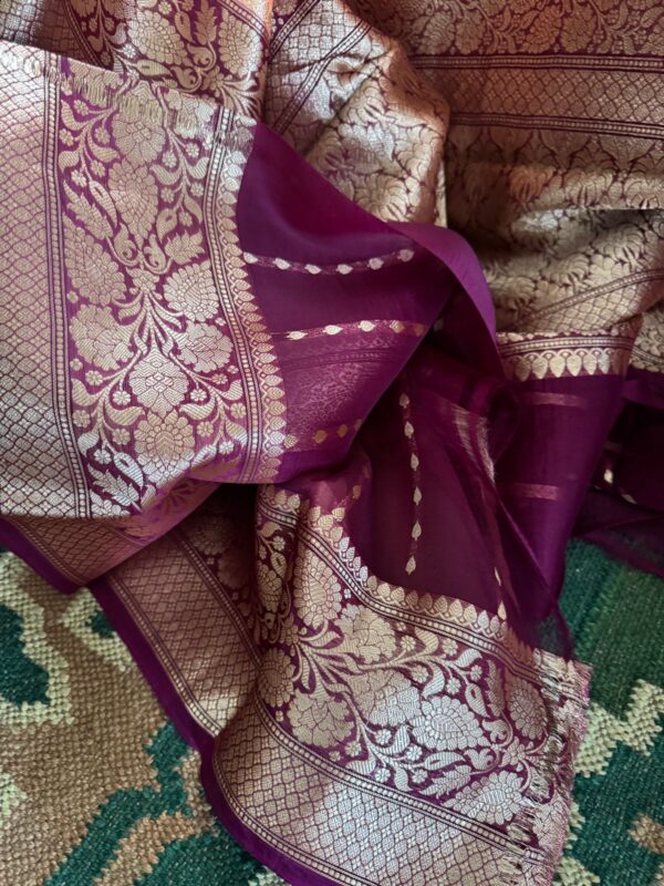 Pure Handloom Kora Banarasi Saree - Image 5