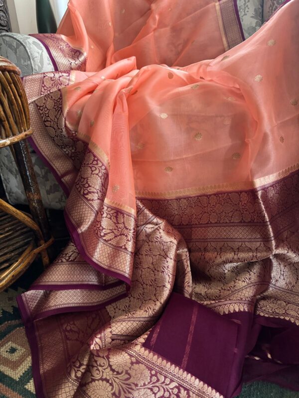 Pure Handloom Kora Banarasi Saree - Image 4