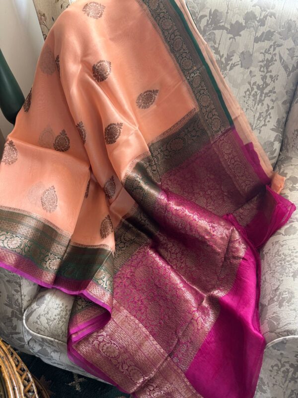 Pure Handloom Kora Banarasi Saree - Image 3