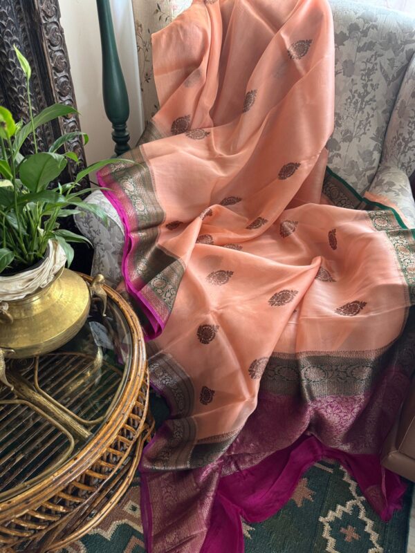 Pure Handloom Kora Banarasi Saree