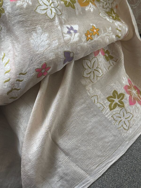 Pure Handloom Banarasi Tussar Georgette Saree - Image 8