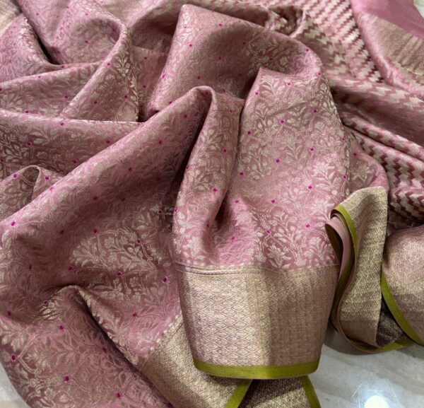 Pure Mysore Brocade Crepe Silk Saree With Zari Weave - Image 3