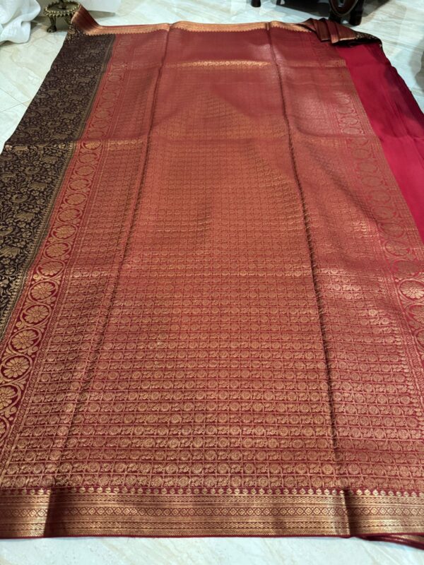 Pure Mysore Brocade Crepe Silk With Shikhargha Weave - Image 9