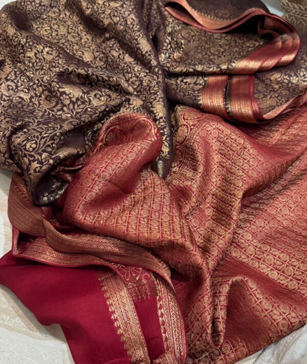 Pure Mysore Brocade Crepe Silk With Shikhargha Weave - Image 4