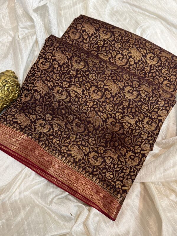 Pure Mysore Brocade Crepe Silk With Shikhargha Weave - Image 2
