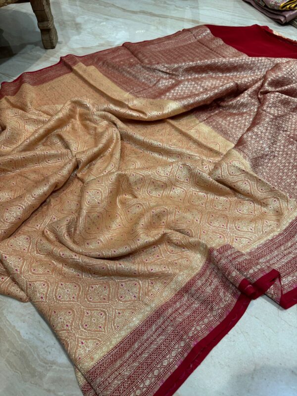 Pure Handloom Khaddi Georgette Banarasi Saree - Image 5