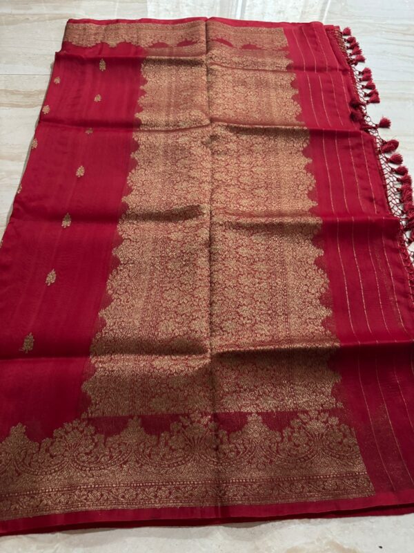 Pure Handloom Kora Banarasi Saree - Image 8