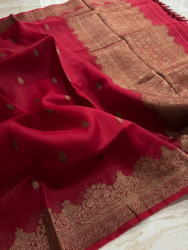 Pure Handloom Kora Banarasi Saree - Image 4